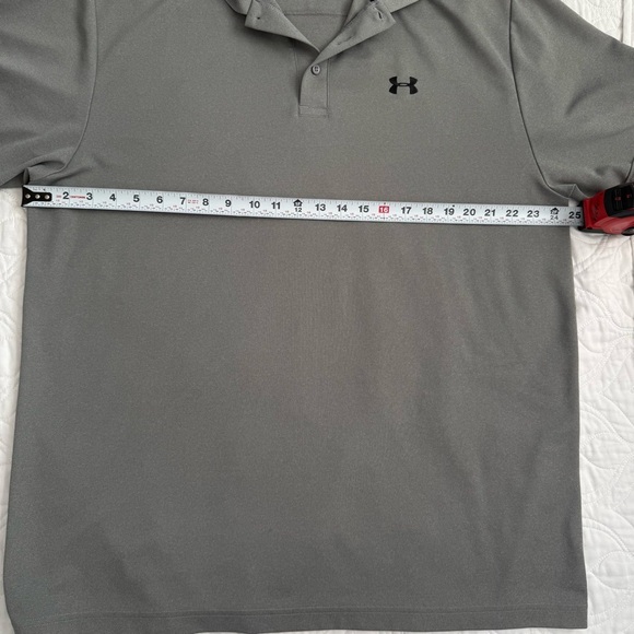 Under Armour Heat Gear Gray Polo Golf Sporty Collared Shirt Solid Men 2XL EUC - Picture 3 of 8